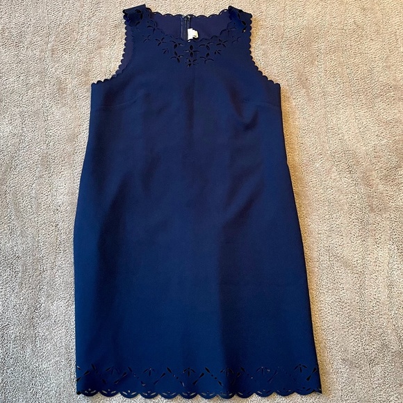 J. Crew Dresses & Skirts - ♓️🅿️🌀J. Crew Navy Blue Laser Cut Shift Dress Size 8🌀